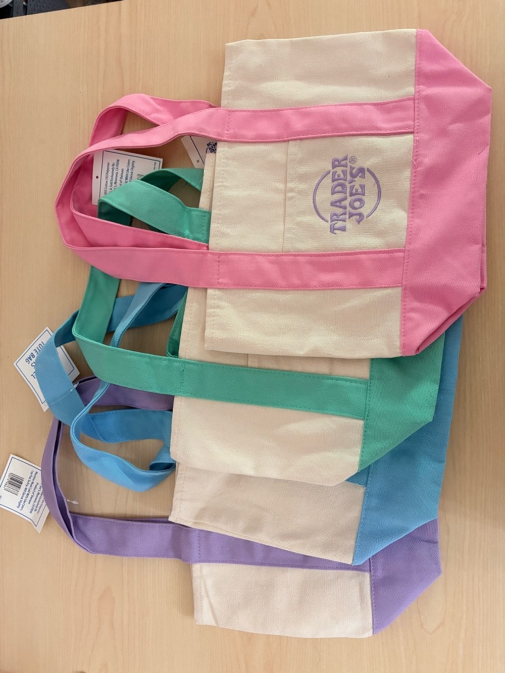 Trader Joe's Mini Canvas Tote Bag, set of 4